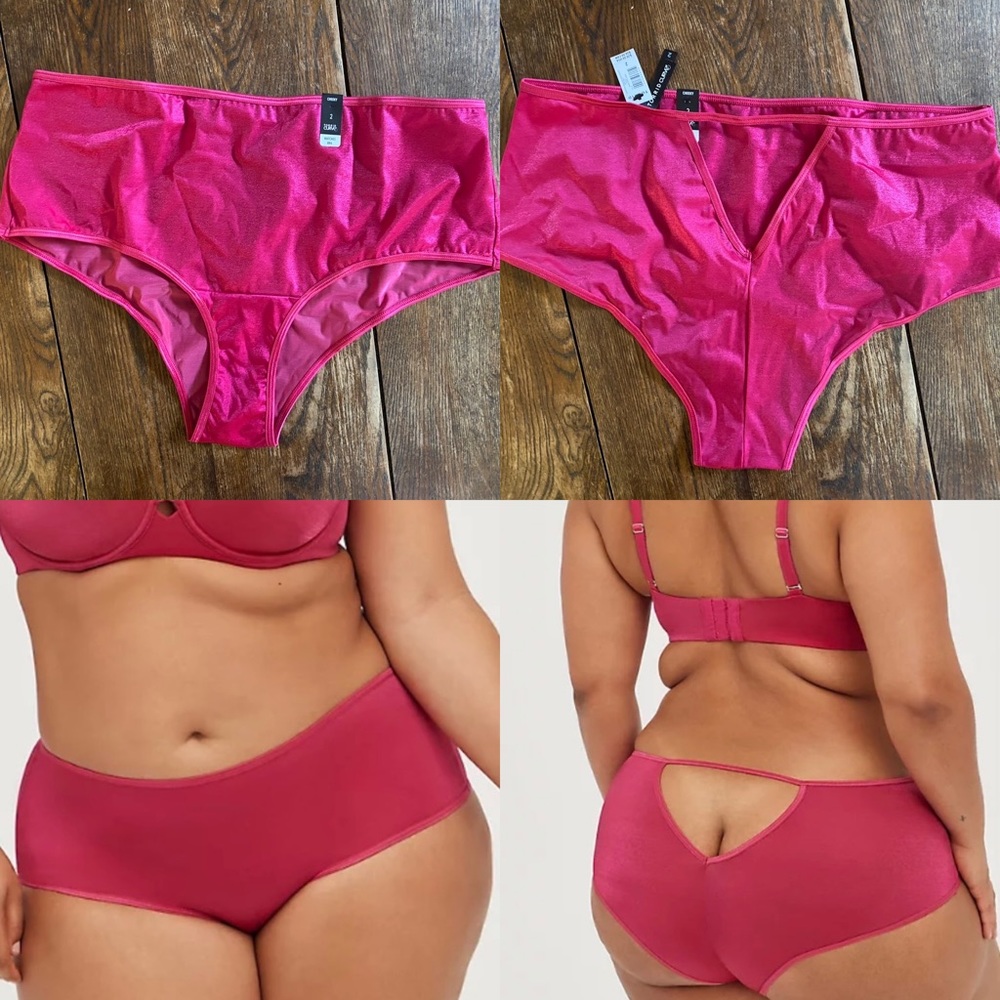 NWT Torrid Curve GLOSSY MESH MID-RISE KEYHOLE CHEEKY PANTY
